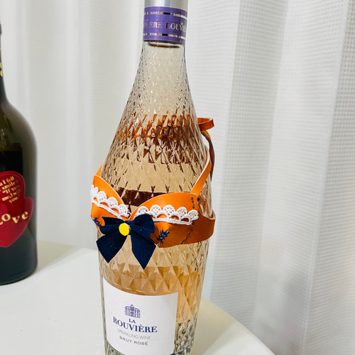ボトルランジェリー オレンジ 本革 ワイン 日本酒 ボトル飾り 瓶飾り