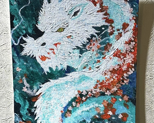 ☆ HaRu 辰年 龍 竜 縁起物 1点物 真作 原画 絵画 油絵 ♪ ☆ HaRu 辰年 龍 竜 縁起物 1点物 真作 原画 絵画 油絵