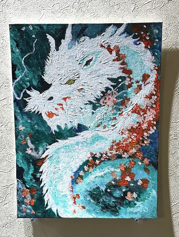 ☆ HaRu 辰年 龍 竜 富士山 縁起物 1点物 真作 原画 絵画 油絵