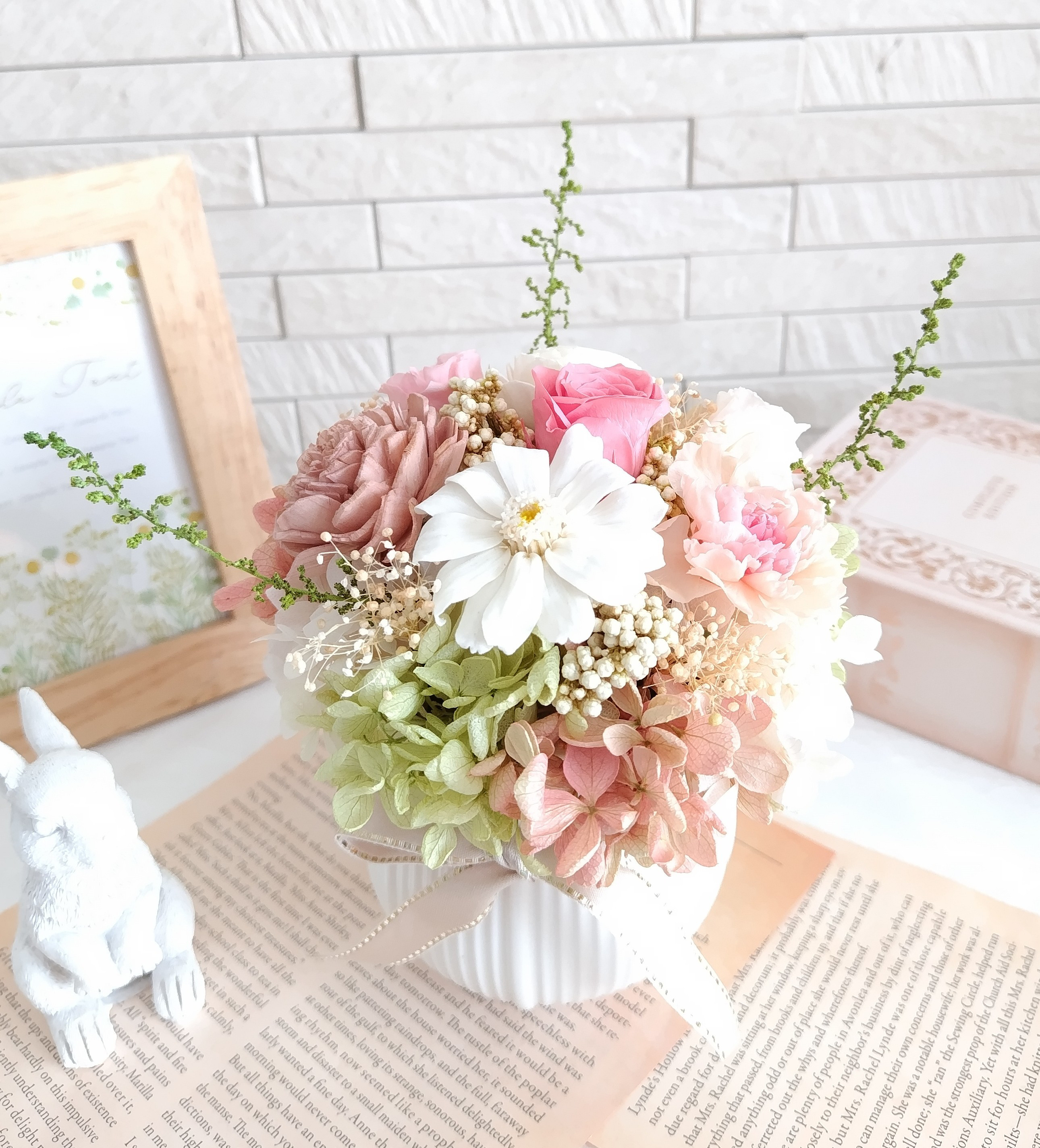 ふなっしー　フラワー　新品　プリザーブフラワー　お花　造花　置物　インテリア ふなっしー フラワー 新 プリザーブフラワー お花 造花 置物