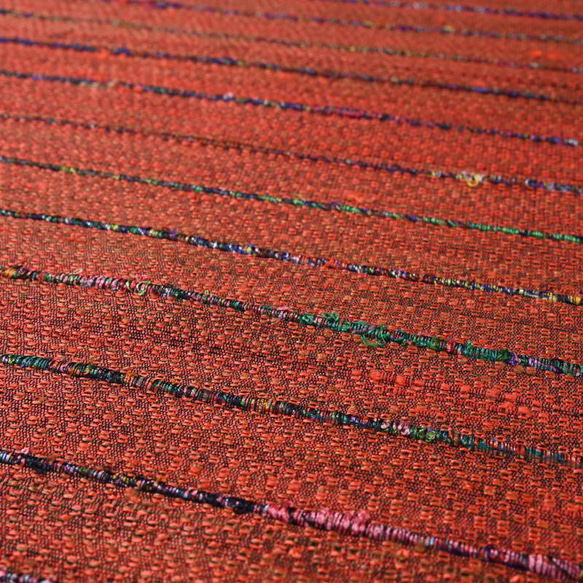 【アウトレット特価品】MARF003⑤（GL002）タイシルク 手紡ぎ 手織り生地 3枚目の画像