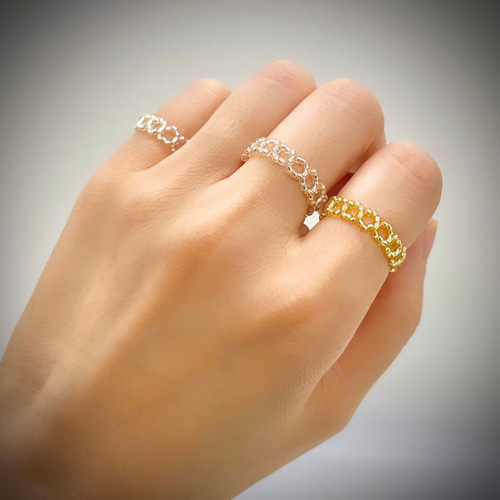 シンプルなビーズリング ゴールド シルバー ピンクゴールド 指輪