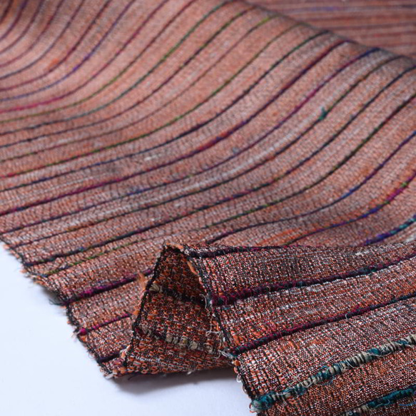 【アウトレット特価品】MARF003④（GL102）タイシルク 手紡ぎ 手織り生地 4枚目の画像