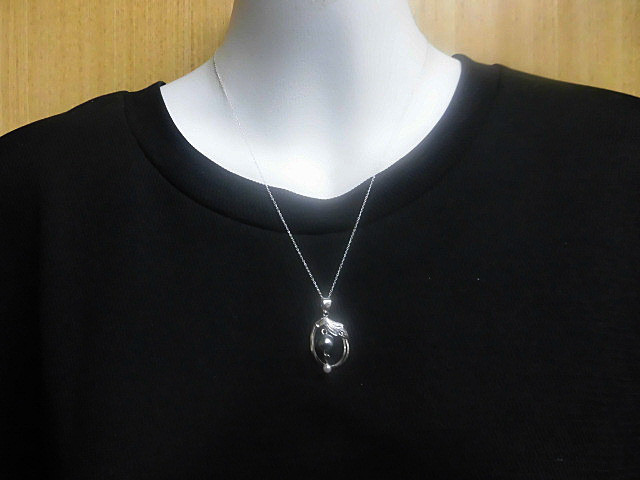 天然石 SILVER925 黒蝶真珠(パール)ネックレス(ペンダント)　　240101195