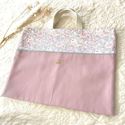 レッスンバッグ リバティ ベッツィ 別注オックス くすみピンク レッスンバッグ リバティ ベッツィ 別注オックス くすみピンク