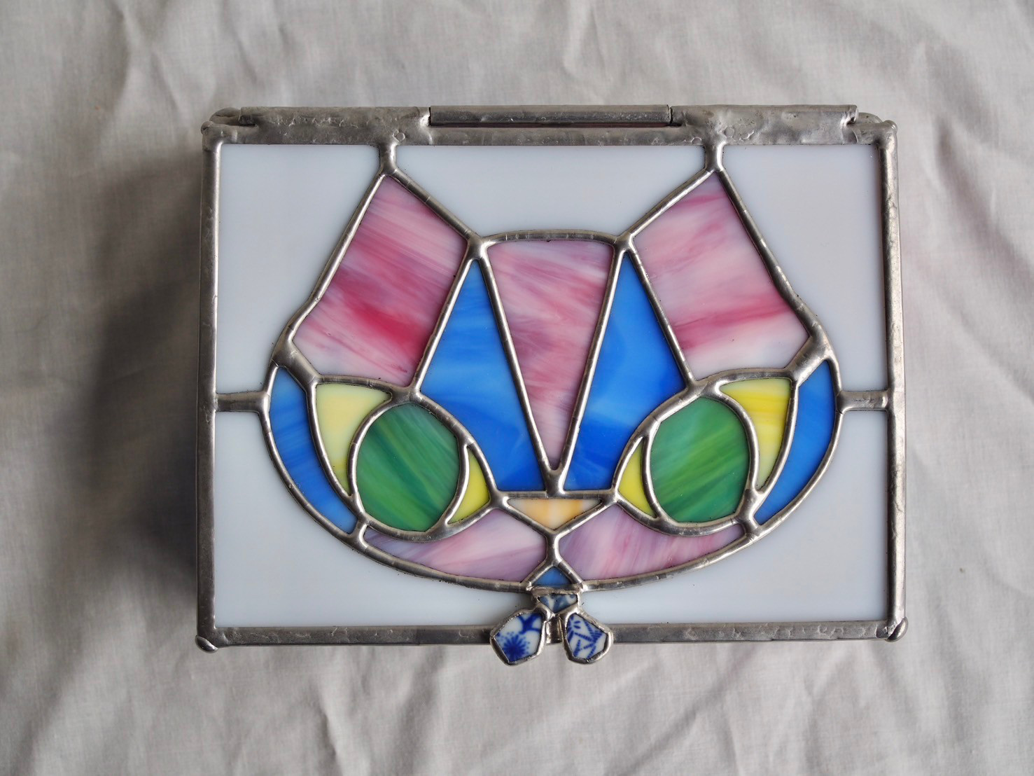 猫のジュエリーBOX(ピンク＆ブルー)