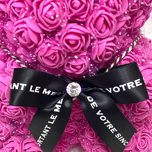 ローズベア フラワーベア 濃ピンク 高さ約22cm その他置物 puripurima