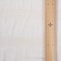 【アウトレット特価品】CMH103（WL016）タイ チェンマイコットン ボーダー織り生地 ホワイト 3枚目の画像