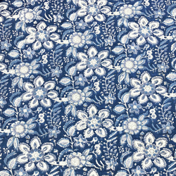 【50cm單位】藍白灰花印度手工塊印花布料棉質 第4張的照片