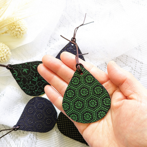 漆 印伝しずく型しおり 送料無料 しおり・ブックマーク meihou 通販