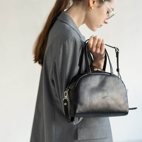 超軽量 2wayショルダーバッグ 革 斜めがけ ミニボストンバッグ 自立