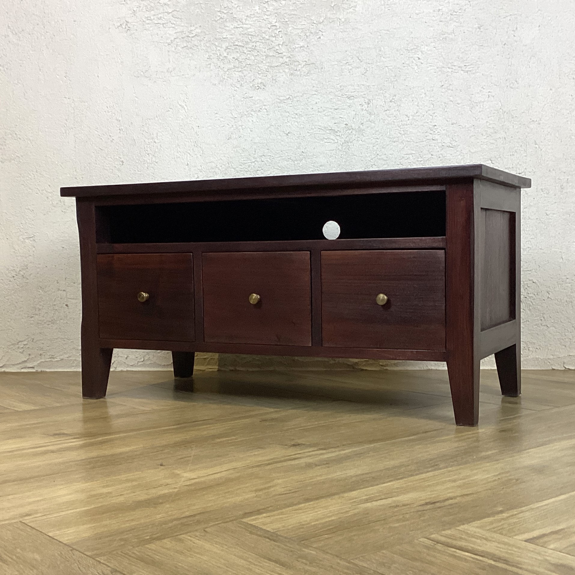 【期間限定10％OFF!!】アンティーク調 3杯 ドロワー テレビボード W90 ダーク色 AV157