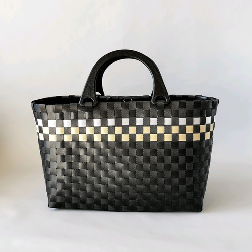 現品限りSale】水洗いOK！シンプルプラかごバッグ2way（Lサイズ）内  