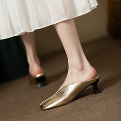 24 件新品 女式柔軟真皮鞋時尚復古鞋低跟涼鞋 22 公分-25 公分 #946⭐免運費⭐ 第2張的照片