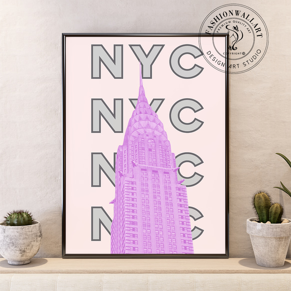 城市剪影 - 現代紐約摩天大樓室內海報外國藝術/5392 第1張的照片