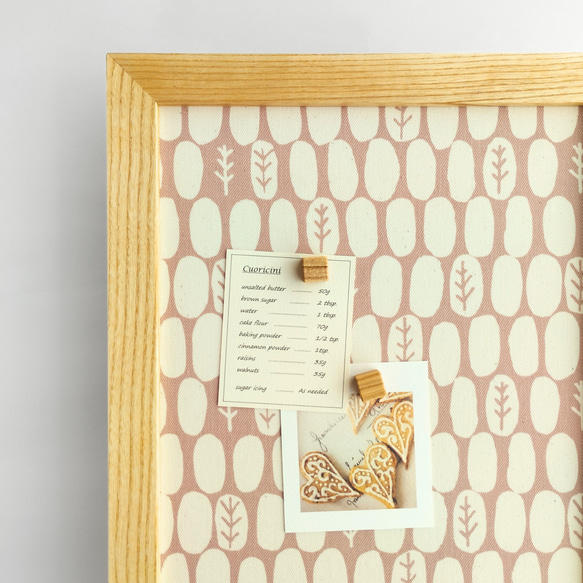 木製フレーム × 選べるファブリック  のマグネットボード《ホワイトアッシュ材》約A4サイズ 8枚目の画像