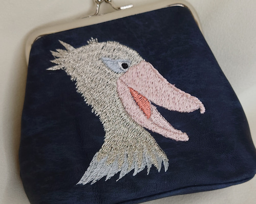 ハシビロコウちゃんの編みぐるみがま口 ハンドメイド｜Yahoo