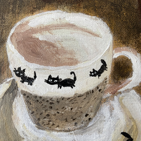 黒猫のカップ／原画　一点物 4枚目の画像