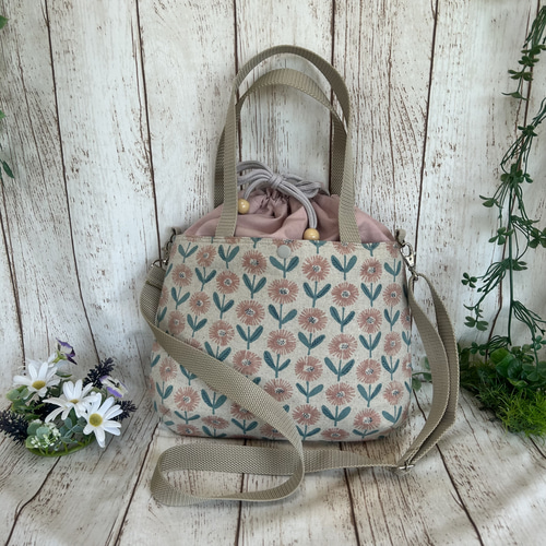 pjcクロッチ君　あおりポケット巾着バッグ　ハンドメイド pjcクロッチ君 あおりポケット巾着バッグ ハンドメイド