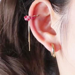 [14kgf] 耳環 colorato [紅色] 紅寶石七月誕生石 第15張的照片