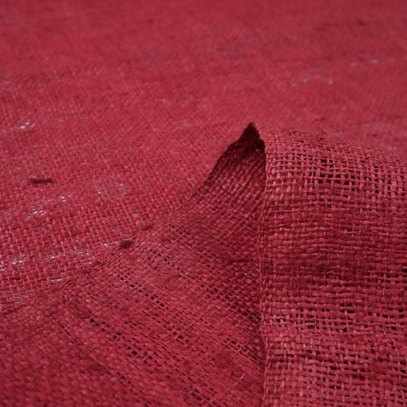 【アウトレット特価品】HEMP FABRIC RED（MS154）タイ 手紡ぎ 手織り ヘンプ生地 5枚目の画像