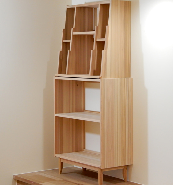 国産杉の香りオープンラック　収納棚・本棚　北欧デザイン【幅68㎝収納棚】 6枚目の画像