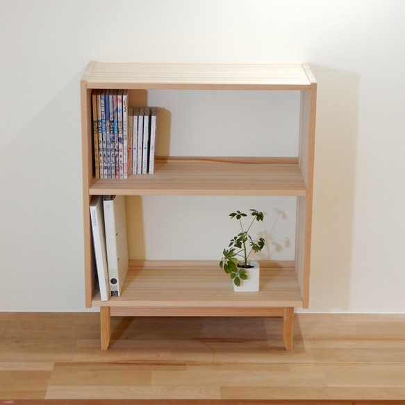 国産杉の香りオープンラック　収納棚・本棚　北欧デザイン【幅68㎝収納棚】 2枚目の画像