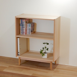 国産杉の香りオープンラック　収納棚・本棚　北欧デザイン【幅68㎝収納棚】 3枚目の画像