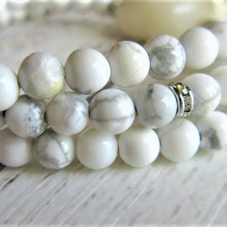 【C16】　清らかな白の調和｜ミルキークォーツ×ホワイトジェイド×ホワイトハウライト　天然石ネックレス　天然石ビーズ 8枚目の画像