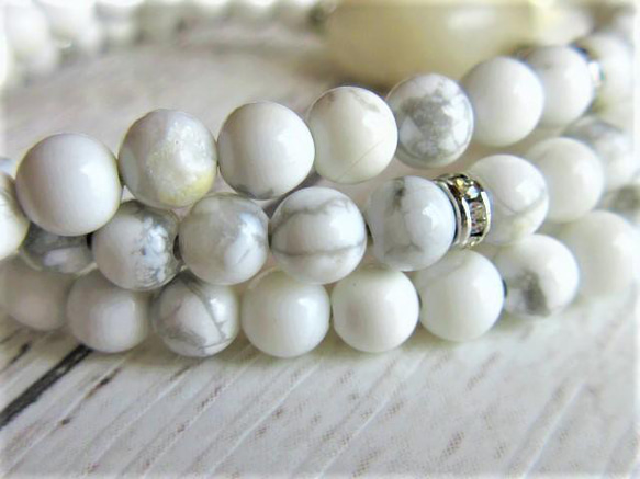 【C16】　清らかな白の調和｜ミルキークォーツ×ホワイトジェイド×ホワイトハウライト　天然石ネックレス　天然石ビーズ 8枚目の画像