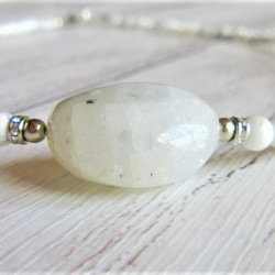 【C16】　清らかな白の調和｜ミルキークォーツ×ホワイトジェイド×ホワイトハウライト　天然石ネックレス　天然石ビーズ 6枚目の画像