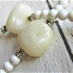 【C16】　清らかな白の調和｜ミルキークォーツ×ホワイトジェイド×ホワイトハウライト　天然石ネックレス　天然石ビーズ 7枚目の画像