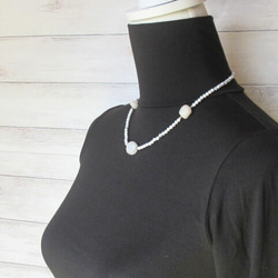 【C16】　清らかな白の調和｜ミルキークォーツ×ホワイトジェイド×ホワイトハウライト　天然石ネックレス　天然石ビーズ 12枚目の画像