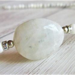 【C16】　清らかな白の調和｜ミルキークォーツ×ホワイトジェイド×ホワイトハウライト　天然石ネックレス　天然石ビーズ 4枚目の画像