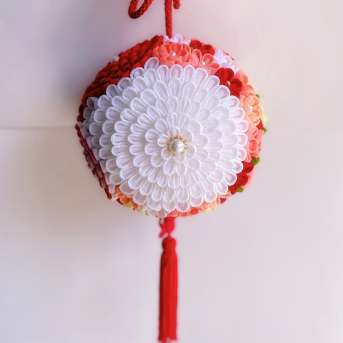 受注生産】つまみ細工のボールブーケ 七五三 結婚式 ブーケ つまみ細工