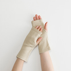 【WOMEN】organic cotton rib wrist cover 1枚目の画像