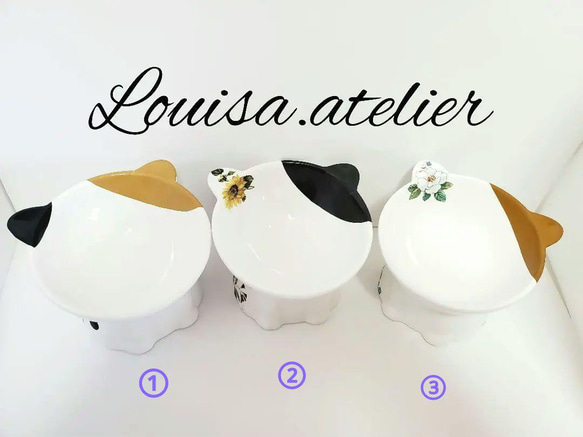 新作！②ハンドメイド フードボール 猫ちゃん型 ご飯皿 陶器