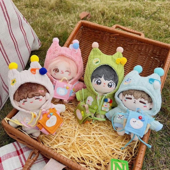 10/15/20cm着せ替えぬいぐるみ服 毛毬ちゃんコート 4色 鞄とズボン自由