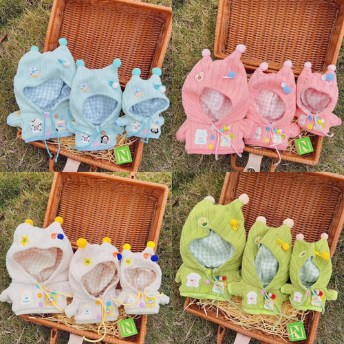 10/15/20cm着せ替えぬいぐるみ服 毛毬ちゃんコート 4色 鞄とズボン自由