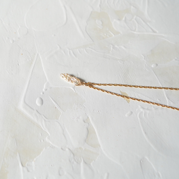 獨一無二的 [14kgf] 淡水珍珠羽毛項鍊 (OF14N010) 第4張的照片