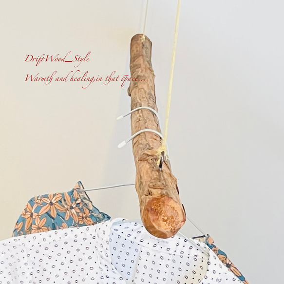 流木インテリア シンプルで真っすぐな大型流木のハンガーラック 北欧 衣装掛 ハンギング 吊り下げ ハンガーポール N21 4枚目の画像