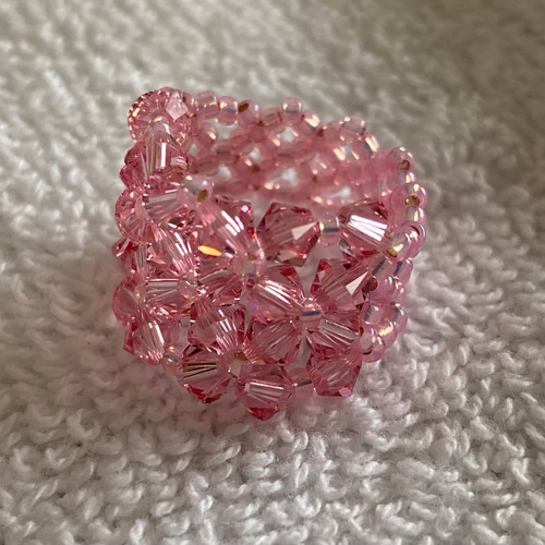 pink スワロフスキービーズリング 指輪・リング mama 通販 pink スワロフスキービーズリング 指輪・リング mama 通販