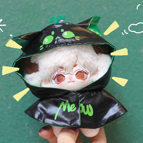 10cm着せ替えぬいぐるみ服 虹色サイダーマント 5色 ヘッド飾り付き 耳