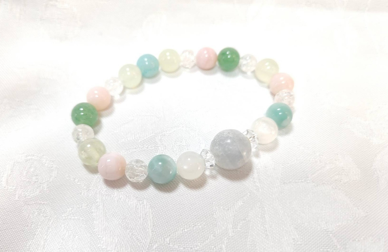 ◇天使と繋がるセレスタイト◇【限定一点物】ピンクオパール◇ヒーリングストーン◇ブレスレット◇天然石◇