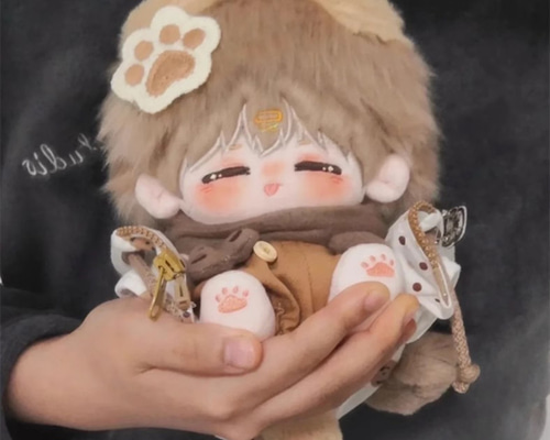 20cmぬいぐるみ 着せ替えぬいぐるみ みよ 茶色髪閉じ目 耳付き 20cmぬいぐるみ 着せ替えぬいぐるみ みよ 茶色髪閉じ目 耳付き