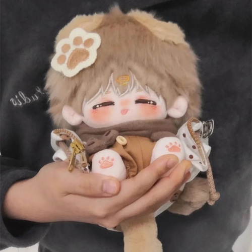 20cmぬいぐるみ 着せ替えぬいぐるみ みよ 茶色髪閉じ目 耳付き