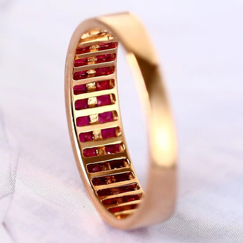 パワー」K18ピンクゴールド 天然ルビー 情熱 7月誕生石 リング 計1.23  