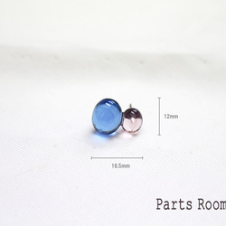 [2 件] 透明雪人圖案耳環 [藍色 x 紫色] [鈦柱/無扣] -mt-4294 第4張的照片