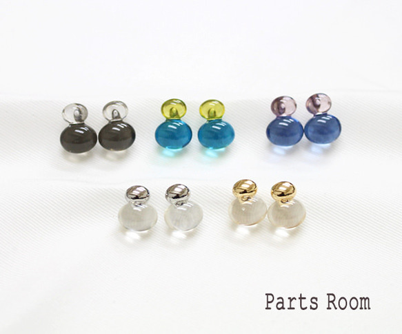 【2個入】クリアスノーマンモチーフピアス【アクアブルー×イエロー】【チタンポスト・キャッチなし】-mt-4295 11枚目の画像