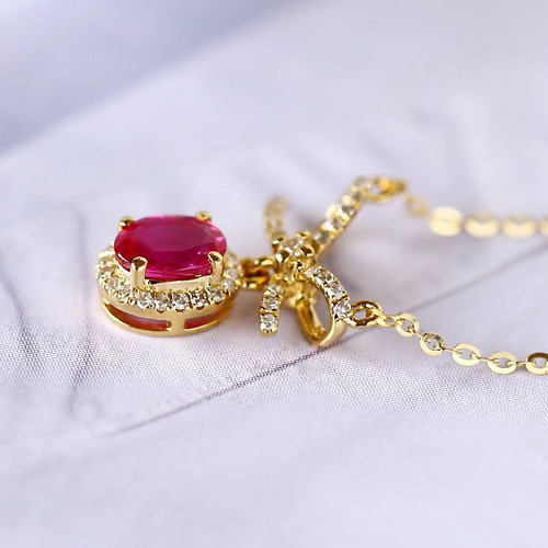 ギフト」K18 天然ルビー 天然ダイヤモンド 純愛 女性 女王  